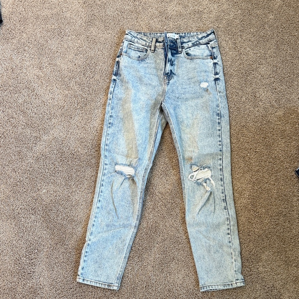 Cello High Rise Distressed Denim Jeans